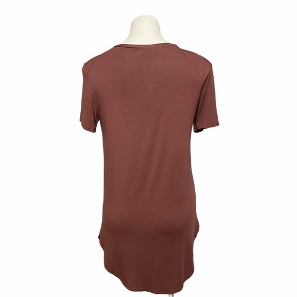 Carly Jean Los Angeles Small V Neck Short Sleeve Tunic T Shirt - Picture 3 of 6